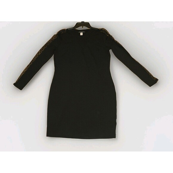 VTG Sears Black Cocktail Dress XL Knee Length Little Black Dress Y2K Lace - Picture 1 of 6